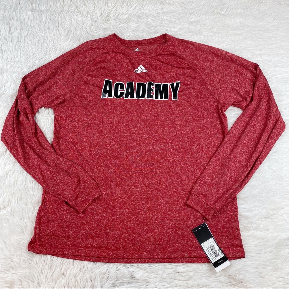 Adidas Men’s long sleeve Climalite Tee crew neck in‎ red
